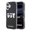 Husă iPhone 17 Karl Lagerfeld IML Choupette Trio Watercolor - Compatibilă cu MagSafe - Negru
