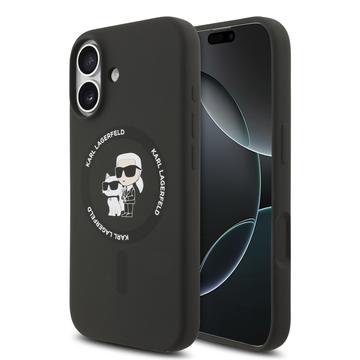 Husă MagSafe din silicon lichid iPhone 17 Karl Lagerfeld Karl and Choupette