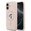 Husă MagSafe din silicon lichid iPhone 17 Karl Lagerfeld Karl and Choupette - Roz