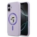 Husă MagSafe din silicon lichid iPhone 17 Karl Lagerfeld Karl and Choupette - Violet