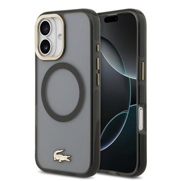 Husă Hybrid iPhone 17 Lacoste Frosted Finish Gold Logo - compatibilă cu MagSafe - Negru