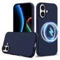 Husă Silicon Liquid iPhone 17 - Compatibila MagSafe - Albastru Închis