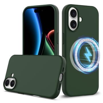 Husă Silicon Liquid  iPhone 17 - Compatibila MagSafe - Verde Închis