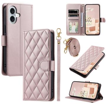 Husa portofel matlasata de lux - iPhone 17 - Auriu Roze