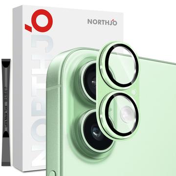 iPhone 17 Northjo Protecție completă din metal mat și sticlă temperată pentru obiectivul camerei foto - verde