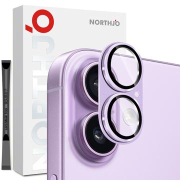 iPhone 17 Northjo Protecție completă din metal mat și sticlă temperată pentru obiectivul camerei foto - Violet