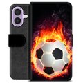 Husă Portofel Premium - iPhone 17 - Fotbal în Flăcări