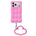 Husă din silicon iPhone 17 Pro/18 Pro Cloud Puffer - Roz intens