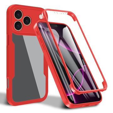 Husă iPhone 17 Pro - 360 Protection - Roșu / Clar