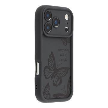 iPhone 17 Pro Husă TPU cu imprimeu de fluturi