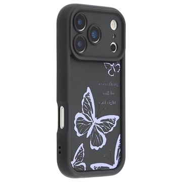iPhone 17 Pro Husă TPU cu imprimeu de fluturi