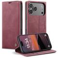 Husă Portofel iPhone 17 Pro - Caseme 013 - Roșu Vin