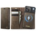 Husă portofel detașabilă 2-în-1 iPhone 17 Pro Caseme C49 - compatibilă MagSafe, RFID - cafea