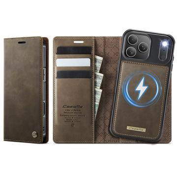 Husă portofel detașabilă 2-în-1 iPhone 17 Pro Caseme C49 - compatibilă MagSafe, RFID - cafea