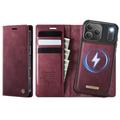 Husă portofel detașabilă 2-în-1 iPhone 17 Pro Caseme C49 - compatibilă MagSafe, RFID - Roșu