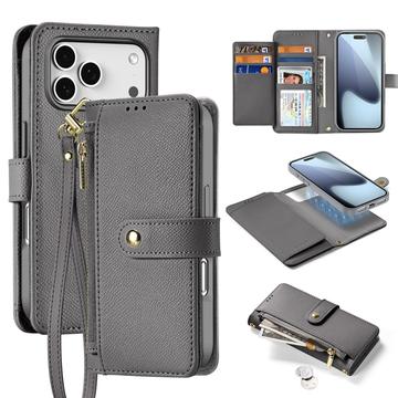 Husă portofel din piele cu husa magnetica iPhone 17 Pro Dux Ducis Lawa - gri