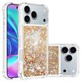 Husă TPU iPhone 17 Pro Glitter Quicksand - Inimi de aur