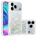 Husă TPU iPhone 17 Pro Glitter Quicksand - Inimi de Argint