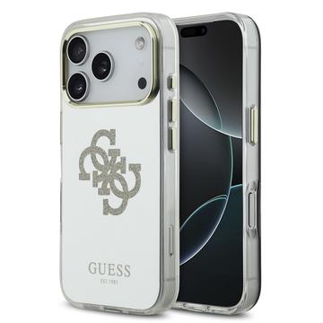 Husă hibridă iPhone 17 Pro Guess Mirror 4G Glitter Logo - compatibil MagSafe - Aur