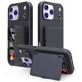 Husă Hibrid iPhone 17 Pro - cu Oglindă Ascunsă și Slot Card - Negru
