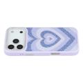 iPhone 17 Pro Jaucase Heart Pattern Magnetic Hybrid Case - Violet