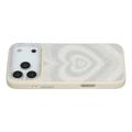 iPhone 17 Pro Jaucase Heart Pattern Magnetic Hybrid Case - Alb