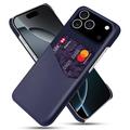 Husă cu Buzunar Card iPhone 17 Pro - KSQ - Albastru