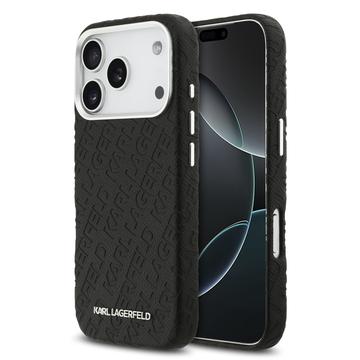 Husă MagSafe iPhone 17 Pro Karl Lagerfeld Grained Repeated Logo - Negru