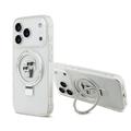 iPhone 17 Pro Karl Lagerfeld Ringstand Karl & Choupette Mag Case - Alb