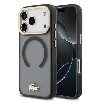 Husă Hybrid iPhone 17 Pro Lacoste Frosted Finish Gold Logo - compatibilă cu MagSafe - negru