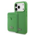 Husă MagSafe și suport magnetic pentru carduri iPhone 17 Pro Lacoste Iconic Petit Pique - Verde