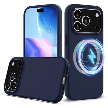 Husă Silicon Liquid iPhone 17 Pro - Compatibila MagSafe - Albastru Închis