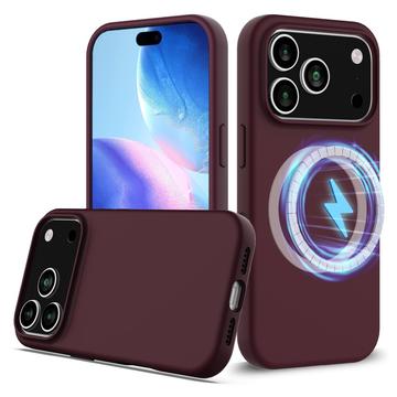 Husă Silicon Liquid iPhone 17 Pro - Compatibila MagSafe - Roșu Vin