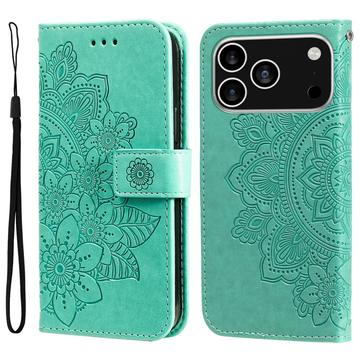 Husă Portofel iPhone 17 Pro - Mandala - Verde