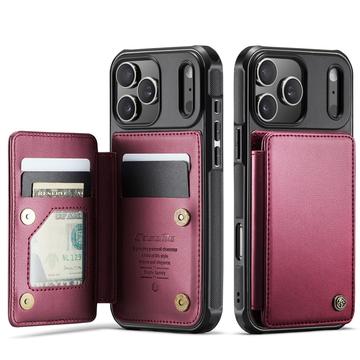 iPhone 17 Pro Max Caseme C22 Case RFID Card Wallet - roșu