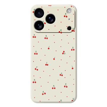 Husă TPU cu model de cireșe iPhone 17 Pro Max - Bej