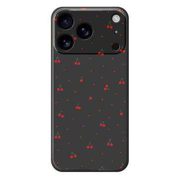 Husă TPU cu model de cireșe iPhone 17 Pro Max - negru