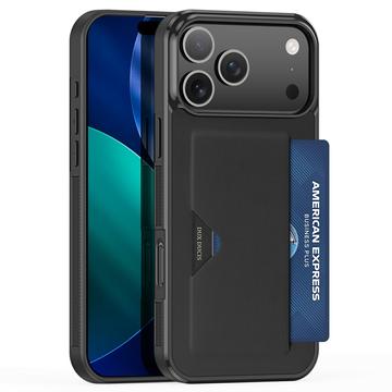 Husă iPhone 17 Pro Max Dux Ducis Pocard cu suport pentru carduri - negru