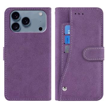 iPhone 17 Pro Max Husă elegantă de portofel retro cu suport rotativ pentru carduri - Violet