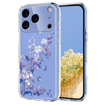 iPhone 17 Pro Max Husă TPU cu model floral - Violet