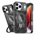 Husă hibridă iPhone 17 Pro Max Glitter cu suport - compatibilă MagSafe