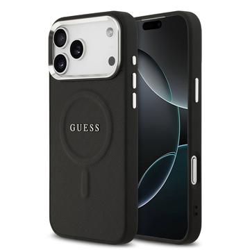 Husă Hibrid iPhone 17 Pro Max - Guess Saffiano - Compatibil MagSafe - Negru