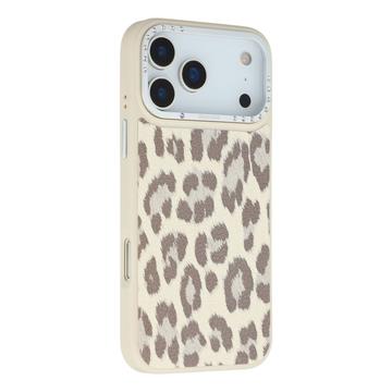 Husă hibridă magnetică cu imprimeu de leopard iPhone 17 Pro Max Jaucase - Alb