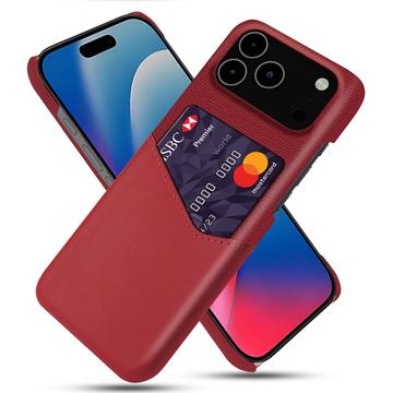 Husă cu Buzunar Card iPhone 17 Pro Max - KSQ - Roșu