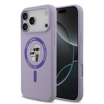 Husă MagSafe din silicon lichid iPhone 17 Pro Max Karl Lagerfeld Karl and Choupette - Violet