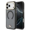 Husă hibridă iPhone 17 Pro Max Lacoste Frosted Finish Gold Logo - compatibilă MagSafe - negru