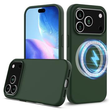 Husă Silicon Liquid  iPhone 17 Pro Max - Compatibila MagSafe - Verde Închis