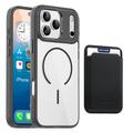 Husă MagSafe iPhone 17 Pro Max cu suport pentru carduri - Negru / Transparent