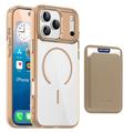 Husă MagSafe iPhone 17 Pro Max cu suport pentru carduri - Aur de deșert / Transparent