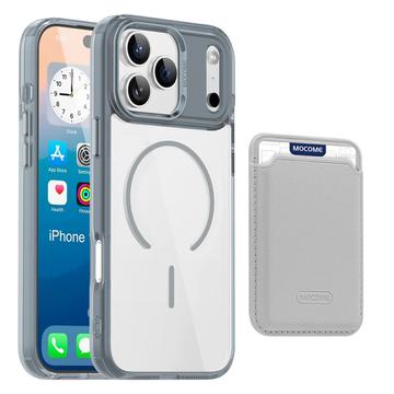 Husă MagSafe iPhone 17 Pro Max cu suport pentru carduri - Gri / Transparent
